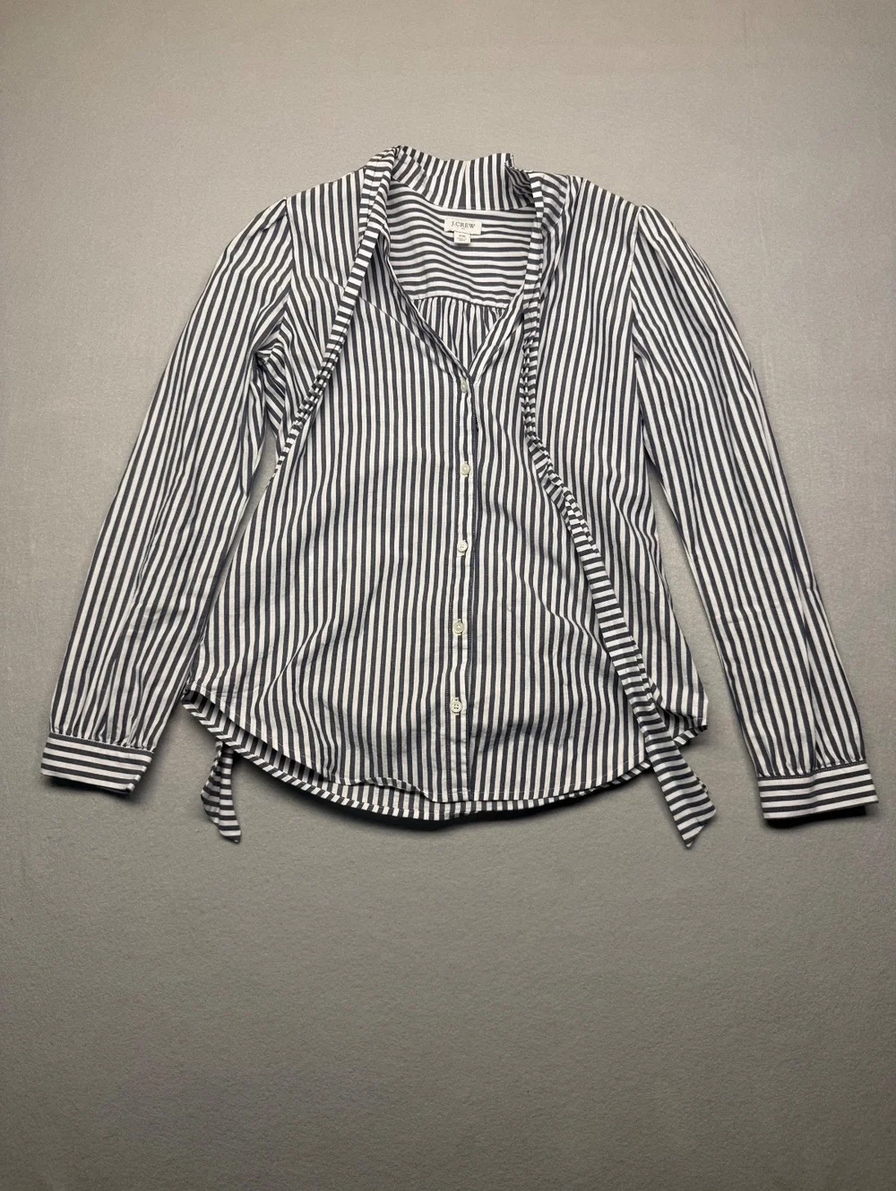 J.Crew Striped Button-Up Shirt Women XS Navy White